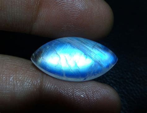 Blue Rainbow Moonstone Cabochonflashy Natural Gemstoneaaaaa