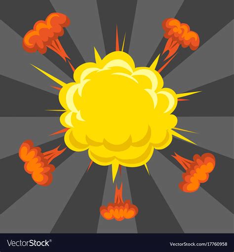 Cartoon Explosion Boom Effect Animation Game Vector Image