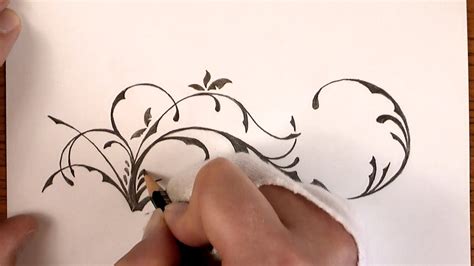 Drawing Time Lapse A Simple Floral Design With Pencil Youtube