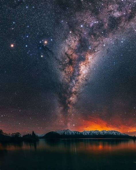 La Voie Lactée Au Dessus Dun Lac En Nouvelle Zélande Milky Way Sky