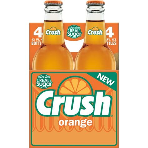 Crush Orange Soda Made With Sugar 12 Fl Oz Glass Bottles 4 Pack
