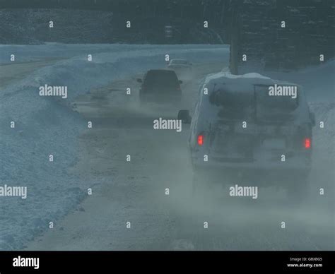 Winter Driving Conditions Stock Photo Alamy