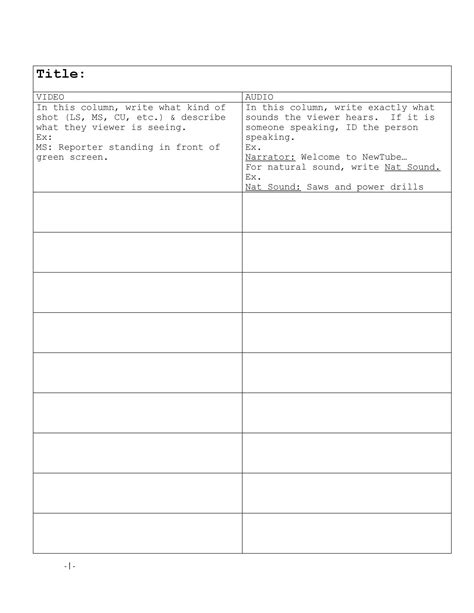 Play Scripts Template