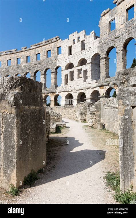 Ancient Roman Amphitheater In Pula Croatia Stock Photo Alamy