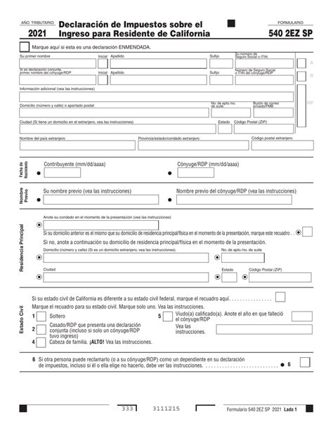 Formulario 540 2ez Sp 2021 Fill Out Sign Online And Download