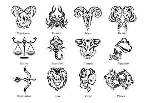 Vector Graphic Illustration Of Zodiac Signs 12464760 Vector Art At