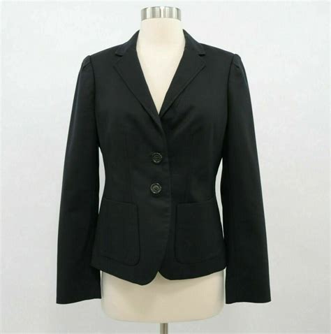 banana republic blazer jacket womens 6 black fitted stretch classic career bananarepublic