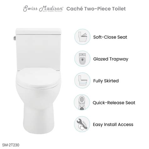 Cach Two Piece Elongated Toilet Left Side Flush Gpf Flush Toilet Fill Valve