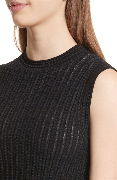 Theory Canelis Prosecco Sleeveless Rib Knit Top In Black Modesens