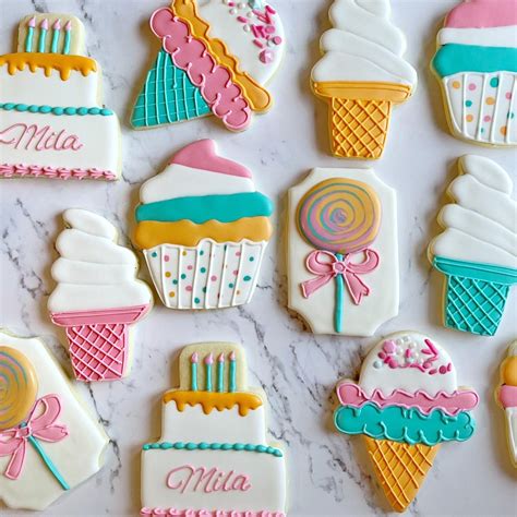 Candy Theme Birthday Sugar Cookies Ice Cream Cookies Cupcake Etsy