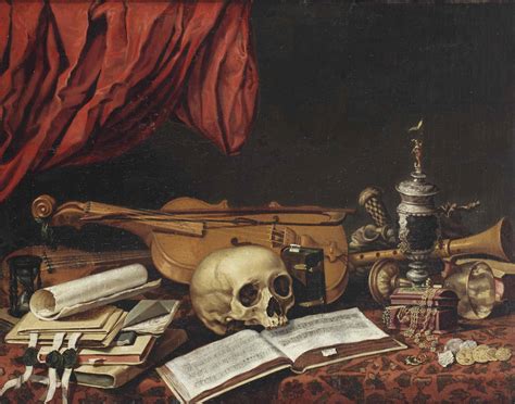 Dutch School 17th Century A Vanitas Still Life With A Skull A