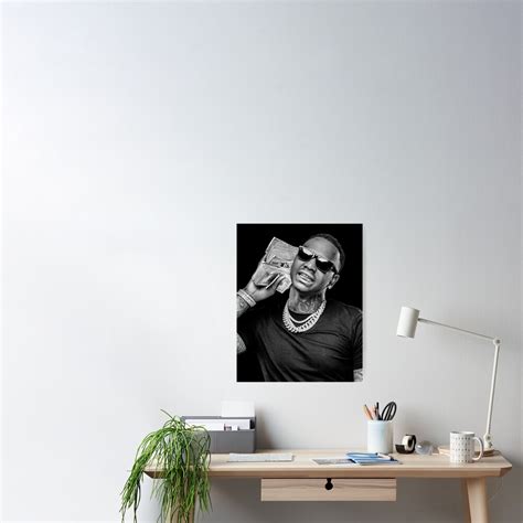 Moneybagg Yo Black And White Poster For Sale By Jamesratliff Redbubble