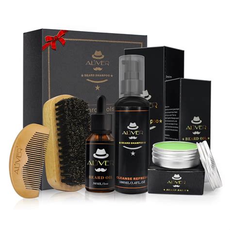 Buy Aliver Men Beard Oil Kit With Beard Oil Brush Comb Beard Cream Scissors
