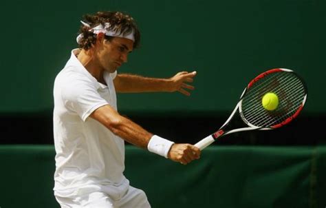 Roger Federer Backhand At Contact With The Ball