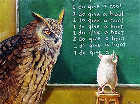 I Do Give A Hoot Owl And Mouse By Lucia Heffernan X Humor Art Print Poster EBay