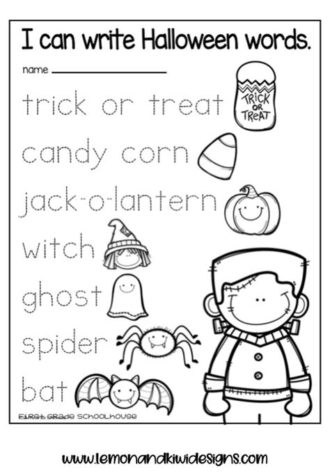 Free Halloween Literacy Worksheets For Preschoolers Lemon And Kiwi