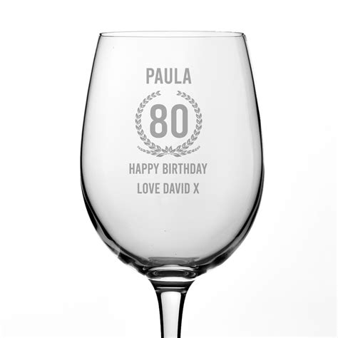 Personalised Wine Glass 80th Birthday