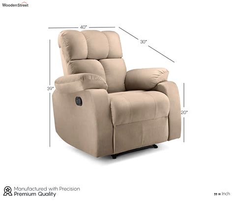 Buy Helios Fabric 1 Seater Manual Recliner Chair Beige Online In