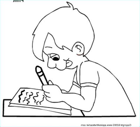 Dessin Enfant Qui écrit Luxe Image Coloriage Un élève Travaille Dessin