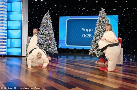 jennifer aniston plays charades in sumo suits on ellen daily mail online