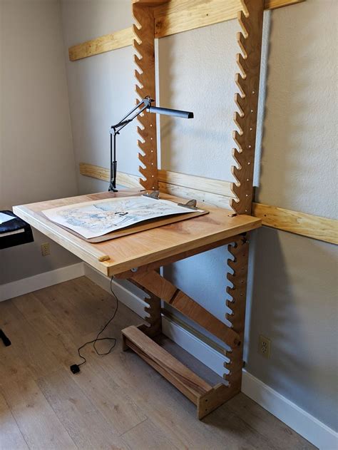 I Made An Adjustable Art Desk With A Wall Mount Art Desk Diy