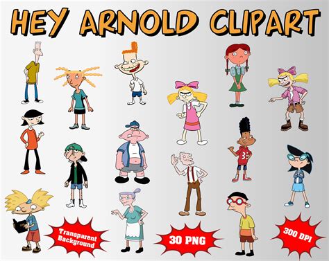 Hey Arnold Clipart 30 Png 300 Dpi Transparent Background Etsy All In