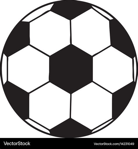 Black Silhouette Soccer Ball Element Sport Vector Image