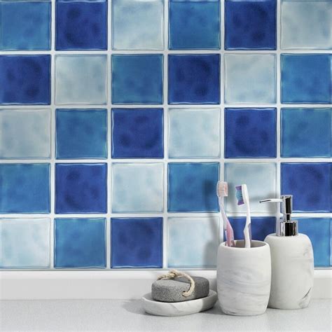 4x4 Wall Tile Stickers Self Adhesive Solid Etsy Mosaic Tile