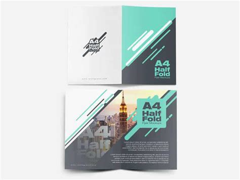 For example the most commonly used paper size is a4 (297mm x 210mm) and the next paper size is a5 (210mm x 148.5mm) which is equal to half of. Free A4 Half Fold Flyer Mockups On Vectogravic Design