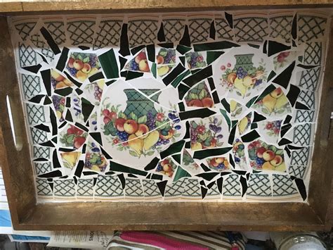 My Broken Dishes Saved And Made A Mosaic Tray With Mosaic Tray Craft