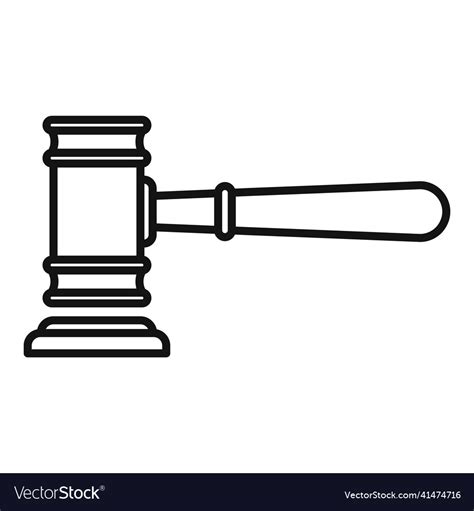 Auction Gavel Icon Outline Sell Price Royalty Free Vector