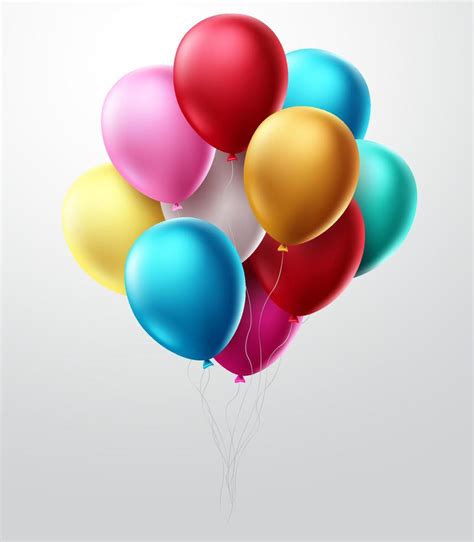 Birthday Balloons Vector Concept Colorful Bunch Of Flying Balloon