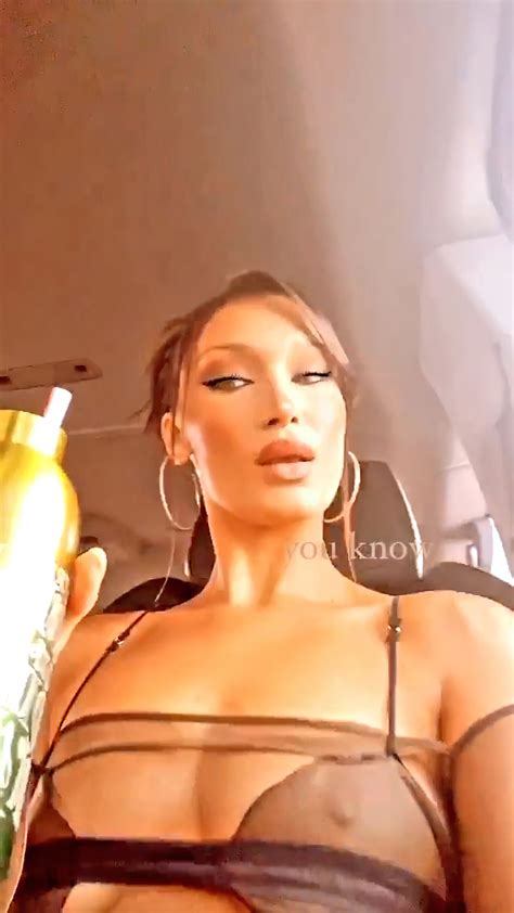 Bella Hadid Shows Off Her Tits In A Car 5 Pics  And Video Thefappening