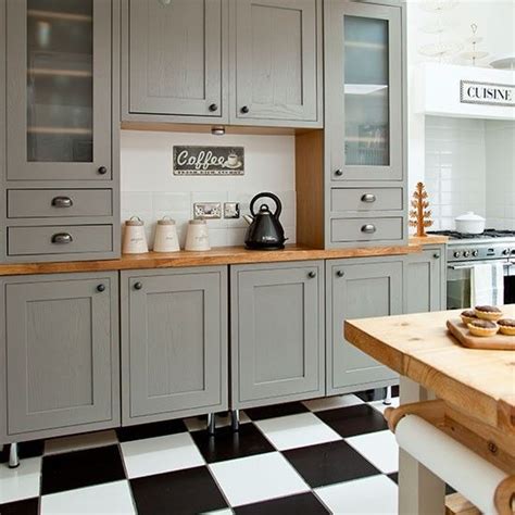 I could of course just paint rs will them white. Grey Shaker-style kitchen with wooden worktop | Shaker ...