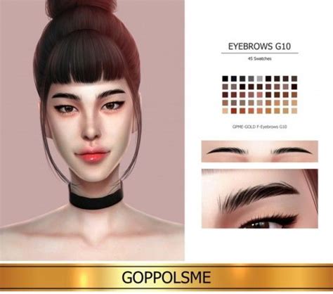 Gpme Gold F Eyebrows G10 By Goppols Me For The Sims 4 Spring4sims
