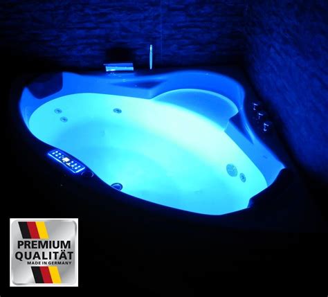 Whirlpool Eck Badewanne Eckwanne Mit 8 Massage Düsen Led Beleuchtung Spa Für Bad Ebay