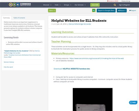 Helpful Websites For Ell Students Oer Commons