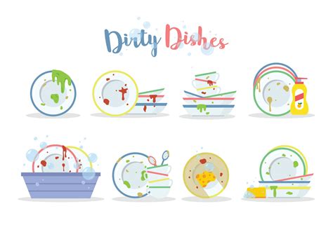 Dirty Dishes Vector 125923 Vector Art At Vecteezy