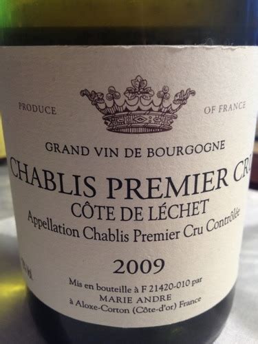 Marie Andre Chablis Premier Cru Côte De Lechet Vivino