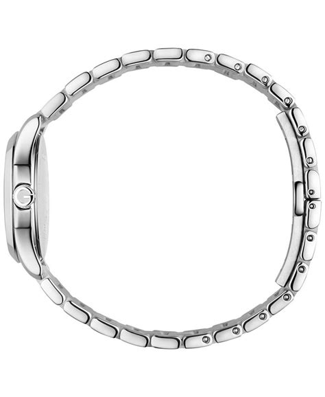 Gucci Womens Swiss G Timeless Diamond Accent Stainless Steel Bracelet
