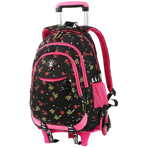 Vbiger Vbiger Trolley School Bag Stylish Wheeled Backpack Simple