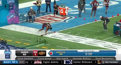Watch Justice Hill Runs 440 In 40 Yard Dash At Nfl Combine Pistols