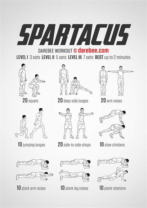 Putt the weights ta your sides Spartacus - Darebee Workout | Exercises | Pinterest ...
