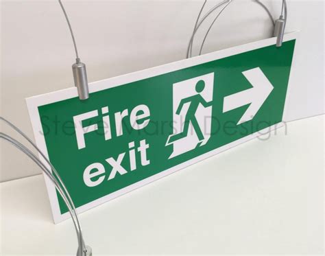 Budget Fire Exit Signs Bs With Suspended Cable System Steve Marsh