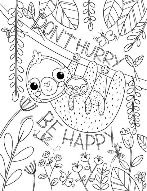 Sloth Coloring Pages For Kids Coloring Pages