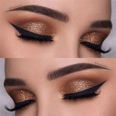 Dark Gold Eye Makeup Look For New Years Eve Gold Eye Makeup New Year