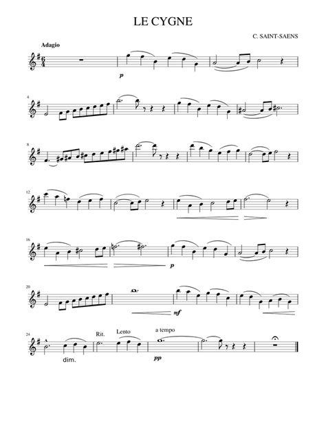 If you have software to convert midi files to sheet music, there are tons of sheet music here. The Swan Violin C. Saint-Saens Sheet music for Violin (Solo) | Musescore.com
