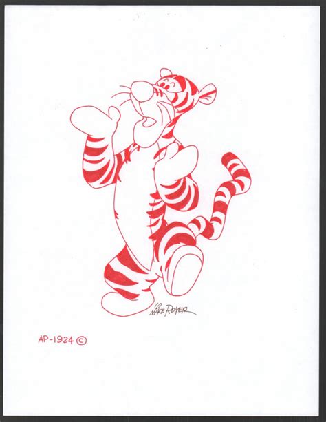 Winnie The Pooh Disney Red Ink Drawing Concept Art Tigger The Tiger