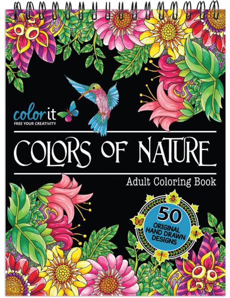 Download Nature Coloring Book For Adults With Hardback Covers & Spiral Binding - ColorIt