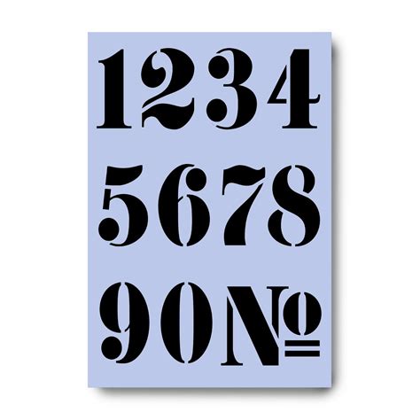 Buy Numbers Stencil 60mm Tall French Style Numbers Reusable Stencil